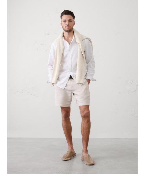 BANANA REPUBLIC FACTORY STORE(バナナリパブリック ファクトリーストア)の「BANANA REPUBLIC FACTORY STORE スリムフィット リネンブレンド バンドカラーシャツ(シャツ/ブラウス・メンズ・ホワイト/ベージュ・S/M/L/XL)」の5枚目の写真