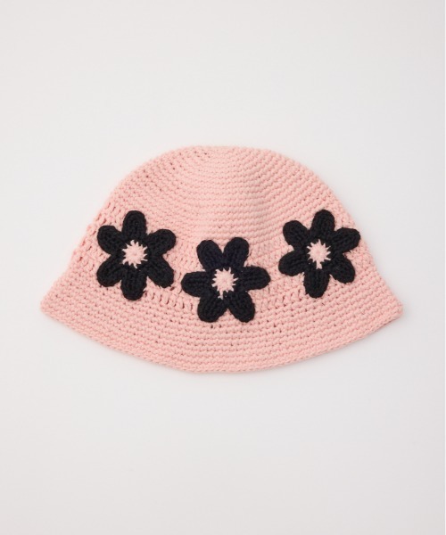 RODEO CROWNS WIDE BOWL（ロデオクラウンズワイドボウル）の「フラワーニットハット（ハット・レディース・ライトピンク/ブラック/アイボリー・FREE）」の12枚目の写真