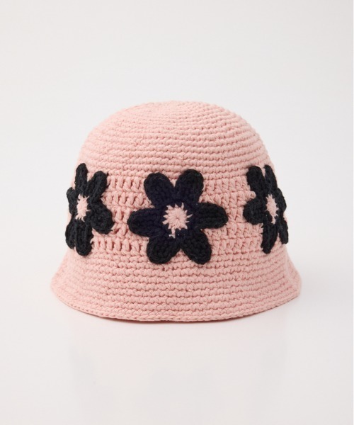 RODEO CROWNS WIDE BOWL（ロデオクラウンズワイドボウル）の「フラワーニットハット（ハット・レディース・ライトピンク/ブラック/アイボリー・FREE）」の13枚目の写真