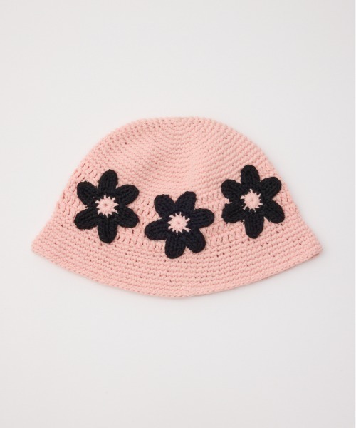 RODEO CROWNS WIDE BOWL（ロデオクラウンズワイドボウル）の「フラワーニットハット（ハット・レディース・ライトピンク/ブラック/アイボリー・FREE）」の15枚目の写真