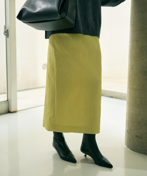 DESIGNWORKS(デザインワークス)の「ジャガードバレルスカート(スカート・レディース・イエロー/オフホワイト・36)」の5枚目の写真