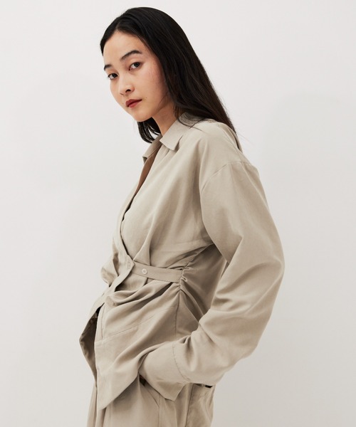 HANNE(アン)の「カシュクールシャツ(シャツ/ブラウス・レディース・ベージュ/ブラック・FREE)」の8枚目の写真