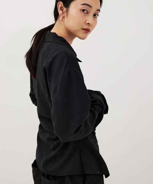 HANNE(アン)の「カシュクールシャツ(シャツ/ブラウス・レディース・ベージュ/ブラック・FREE)」の14枚目の写真