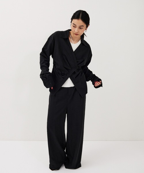 HANNE(アン)の「カシュクールシャツ(シャツ/ブラウス・レディース・ベージュ/ブラック・FREE)」の16枚目の写真