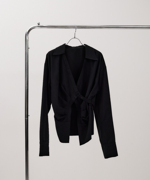 HANNE(アン)の「カシュクールシャツ(シャツ/ブラウス・レディース・ベージュ/ブラック・FREE)」の22枚目の写真