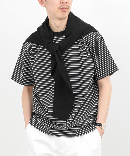 NOLLEY’S（ノーリーズ）の「シルケット加工 ボーダー クルーネックTシャツ 26SS（Tシャツ/カットソー・メンズ・ホワイト系その他/グレー系その他/ブラック系その他・XL/L/M/S）」の2枚目の写真