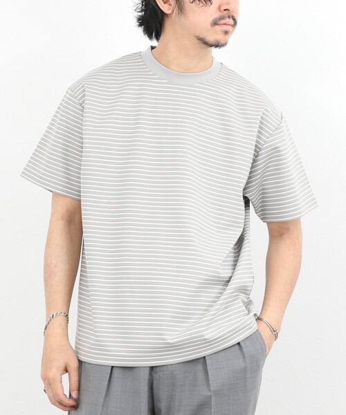 NOLLEY’S（ノーリーズ）の「シルケット加工 ボーダー クルーネックTシャツ 26SS（Tシャツ/カットソー・メンズ・ホワイト系その他/グレー系その他/ブラック系その他・XL/L/M/S）」の3枚目の写真