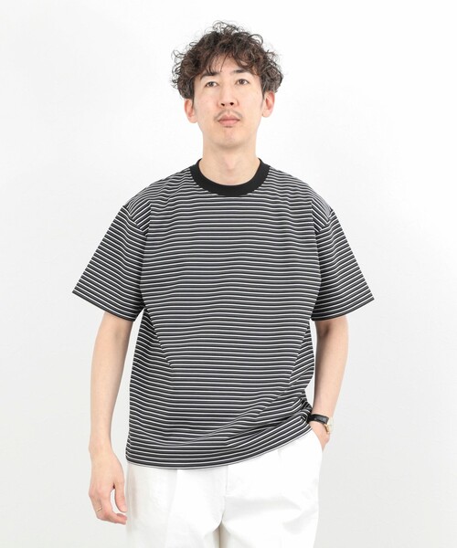 NOLLEY’S（ノーリーズ）の「シルケット加工 ボーダー クルーネックTシャツ 26SS（Tシャツ/カットソー・メンズ・ホワイト系その他/グレー系その他/ブラック系その他・XL/L/M/S）」の8枚目の写真