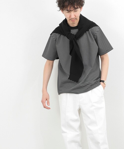 NOLLEY’S（ノーリーズ）の「シルケット加工 ボーダー クルーネックTシャツ 26SS（Tシャツ/カットソー・メンズ・ホワイト系その他/グレー系その他/ブラック系その他・XL/L/M/S）」の12枚目の写真