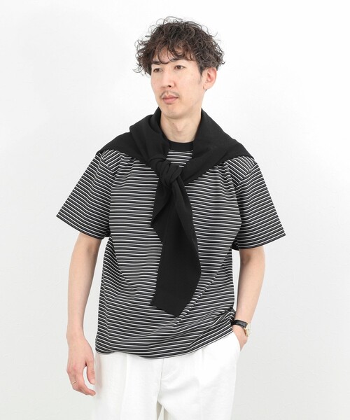 NOLLEY’S（ノーリーズ）の「シルケット加工 ボーダー クルーネックTシャツ 26SS（Tシャツ/カットソー・メンズ・ホワイト系その他/グレー系その他/ブラック系その他・XL/L/M/S）」の13枚目の写真