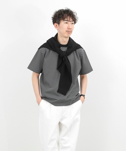 NOLLEY’S（ノーリーズ）の「シルケット加工 ボーダー クルーネックTシャツ 26SS（Tシャツ/カットソー・メンズ・ホワイト系その他/グレー系その他/ブラック系その他・XL/L/M/S）」の14枚目の写真