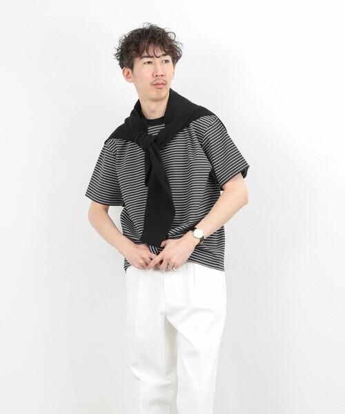 NOLLEY’S（ノーリーズ）の「シルケット加工 ボーダー クルーネックTシャツ 26SS（Tシャツ/カットソー・メンズ・ホワイト系その他/グレー系その他/ブラック系その他・XL/L/M/S）」の15枚目の写真