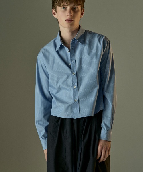 Toironier（トワロニエ）の「Toironier/トワロニエ/STRIPE SHORT SHIRTS（シャツ/ブラウス・メンズ・ホワイト/ブルー・2/1）」の2枚目の写真
