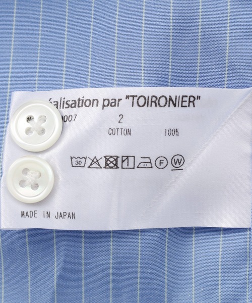 Toironier（トワロニエ）の「Toironier/トワロニエ/STRIPE SHORT SHIRTS（シャツ/ブラウス・メンズ・ホワイト/ブルー・2/1）」の5枚目の写真