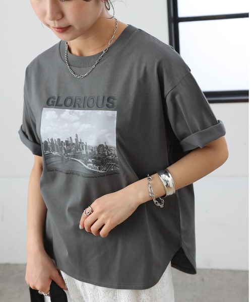COLONY 2139(コロニートゥーワンスリーナイン)の「photoプリントTシャツ(Tシャツ/カットソー・レディース・ホワイト/チャコールグレー・FREE)」の8枚目の写真