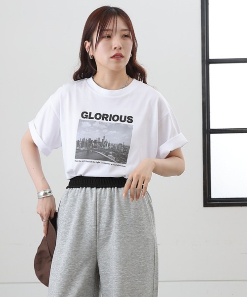 COLONY 2139(コロニートゥーワンスリーナイン)の「photoプリントTシャツ(Tシャツ/カットソー・レディース・ホワイト/チャコールグレー・FREE)」の5枚目の写真