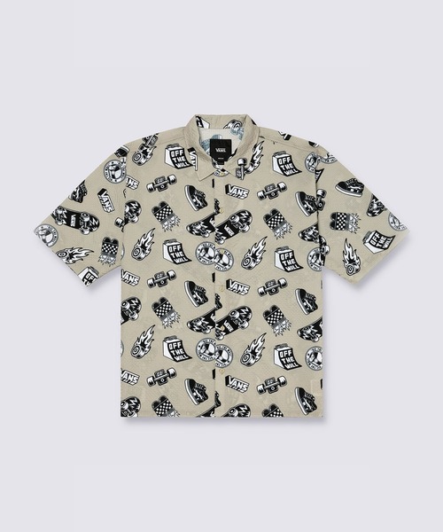 VANS(バンズ)の「SPACE MOLLY AOP シャツ / MISC AOP SS SHIRT FOG SPACE MO VN000RA8FGR1(シャツ/ブラウス・メンズ・ライトグレー・X-SMALL/X-LARGE/SMALL/MEDIUM/LARGE)」の2枚目の写真