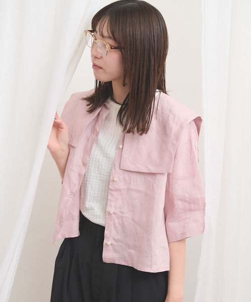 fig Ｌondon（フィグロンドン）の「daily LINEN sailor blouse（シャツ/ブラウス・レディース・レッド/グリーン/ピンク・FREE）」の12枚目の写真