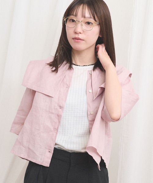 fig Ｌondon（フィグロンドン）の「daily LINEN sailor blouse（シャツ/ブラウス・レディース・レッド/グリーン/ピンク・FREE）」の13枚目の写真