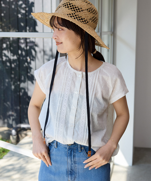 SLOBE IENA(スローブイエナ)の「ドットジャガードノースリーブブラウス(シャツ/ブラウス・レディース・ホワイト/ブラック/ピンク系その他・FREE)」の4枚目の写真