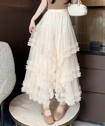 ＆soiree（アンドソワレ）の「イレヘムフリルチュールボリュームスカート（スカート）」