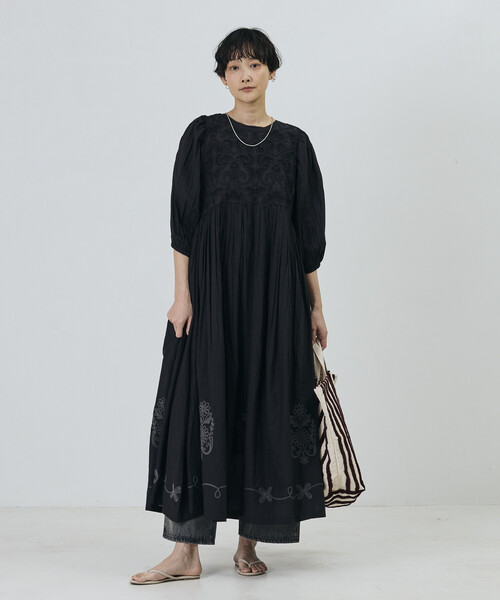 Freada(フリーダ)の「Freada/フリーダ インドコード刺繍2WAYドレス(ワンピース・レディース・オフホワイト/ブラック・ONE SIZE)」の13枚目の写真