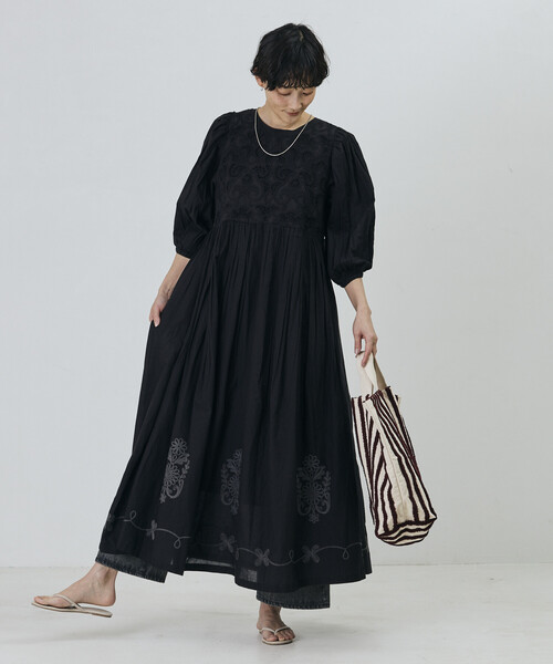 Freada(フリーダ)の「Freada/フリーダ インドコード刺繍2WAYドレス(ワンピース・レディース・オフホワイト/ブラック・ONE SIZE)」の14枚目の写真