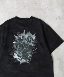 ニュアンスマーブルプリント 花柄デザイン半袖Tシャツ