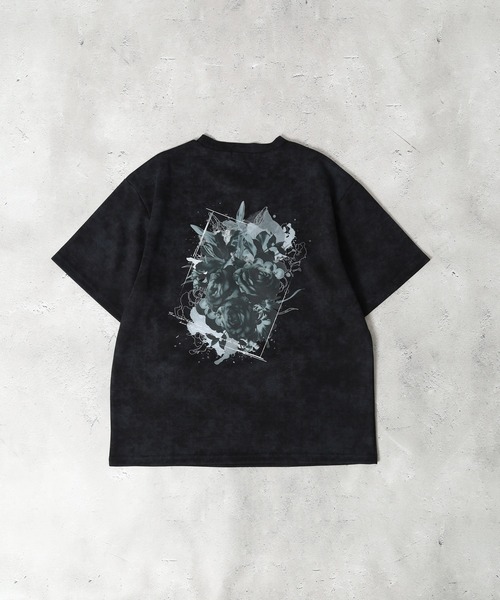 FUNALIVE(ファンアライブ)の「ニュアンスマーブルプリント 花柄デザイン半袖Tシャツ(Tシャツ/カットソー・メンズ・ブラック/ワインレッド・L/M)」の22枚目の写真