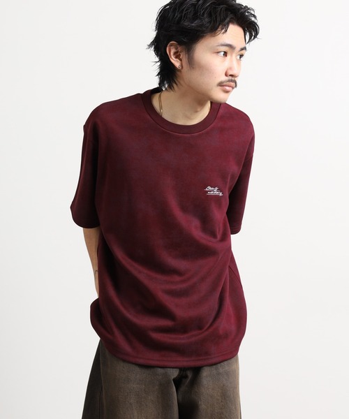 FUNALIVE(ファンアライブ)の「ニュアンスマーブルプリント 花柄デザイン半袖Tシャツ(Tシャツ/カットソー・メンズ・ブラック/ワインレッド・L/M)」の3枚目の写真