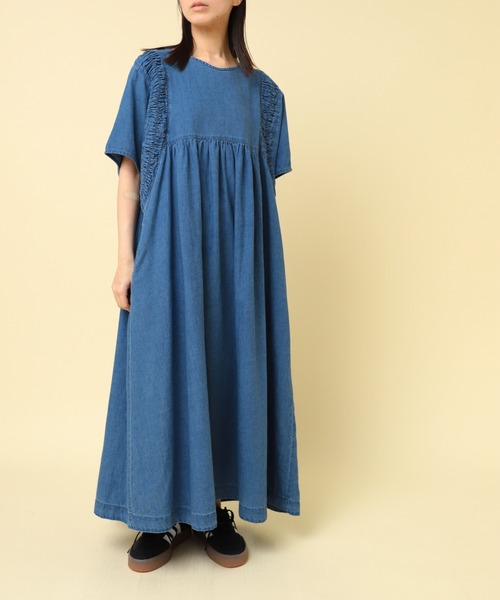RNA-N(アールエヌエーエヌ)の「D1691 5ozデニムデザインワンピース(ワンピース・レディース・ダークインディゴブルー/ライトインディゴブルー・MEDIUM/SMALL)」の1枚目の写真