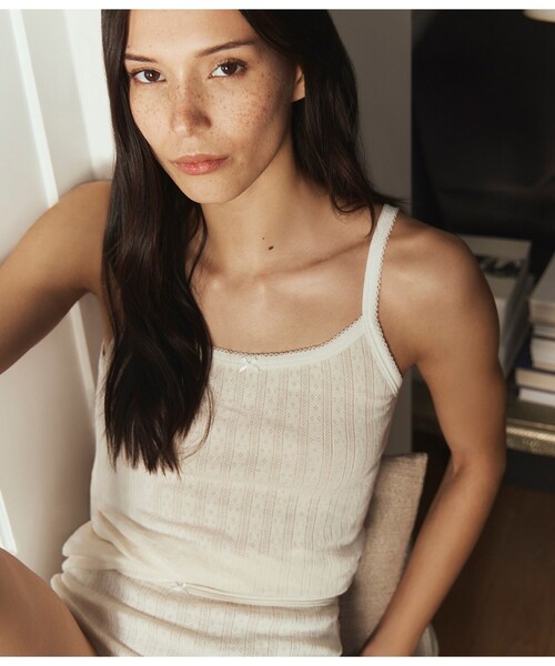 PETIT BATEAU(プチバトー)の「針抜きキャミソール(キャミソール・レディース・オフホワイト・XX-SMALL/X-SMALL/SMALL/MEDIUM/LARGE)」の1枚目の写真