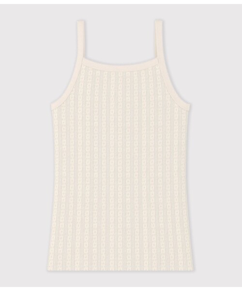 PETIT BATEAU(プチバトー)の「針抜きキャミソール(キャミソール・レディース・オフホワイト・XX-SMALL/X-SMALL/SMALL/MEDIUM/LARGE)」の4枚目の写真
