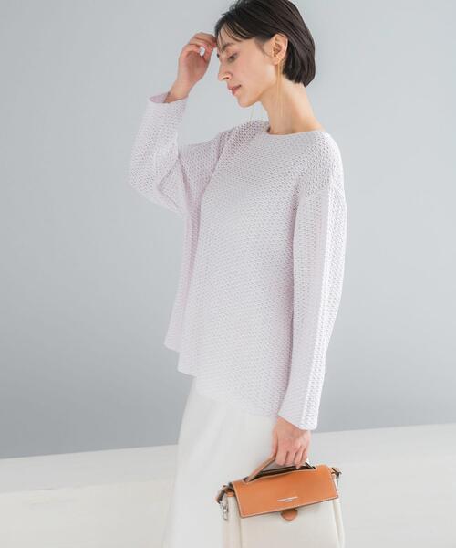 URBAN RESEARCH ROSSO WOMEN(アーバンリサーチ ロッソ)の「ペーパーヤーンニットプルオーバー(ニット/セーター・レディース・パープル系その他/イエロー・FREE)」の4枚目の写真