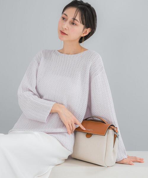 URBAN RESEARCH ROSSO WOMEN(アーバンリサーチ ロッソ)の「ペーパーヤーンニットプルオーバー(ニット/セーター・レディース・パープル系その他/イエロー・FREE)」の6枚目の写真