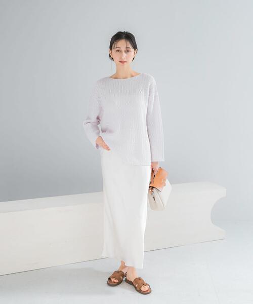 URBAN RESEARCH ROSSO WOMEN(アーバンリサーチ ロッソ)の「ペーパーヤーンニットプルオーバー(ニット/セーター・レディース・パープル系その他/イエロー・FREE)」の7枚目の写真