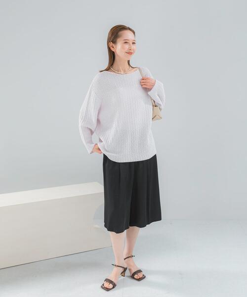 URBAN RESEARCH ROSSO WOMEN(アーバンリサーチ ロッソ)の「ペーパーヤーンニットプルオーバー(ニット/セーター・レディース・パープル系その他/イエロー・FREE)」の9枚目の写真