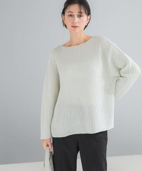 URBAN RESEARCH ROSSO WOMEN(アーバンリサーチ ロッソ)の「ペーパーヤーンニットプルオーバー(ニット/セーター・レディース・パープル系その他/イエロー・FREE)」の17枚目の写真