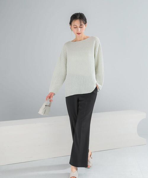 URBAN RESEARCH ROSSO WOMEN(アーバンリサーチ ロッソ)の「ペーパーヤーンニットプルオーバー(ニット/セーター・レディース・パープル系その他/イエロー・FREE)」の19枚目の写真