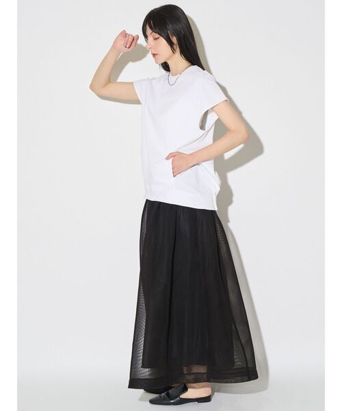 ELENDEEK（エレンディーク）の「TUCK HEM LOOSE CS（Tシャツ/カットソー・レディース・チャコールグレー/オフホワイト/ラベンダー・FREE）」の19枚目の写真