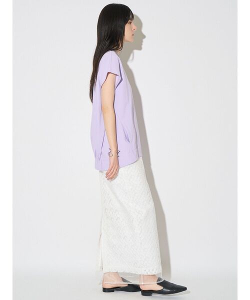 ELENDEEK(エレンディーク)の「タックヘムルーズカットソー(Tシャツ/カットソー・レディース・チャコールグレー/オフホワイト/ラベンダー・FREE)」の9枚目の写真