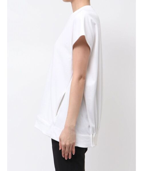 ELENDEEK（エレンディーク）の「TUCK HEM LOOSE CS（Tシャツ/カットソー・レディース・チャコールグレー/オフホワイト/ラベンダー・FREE）」の6枚目の写真