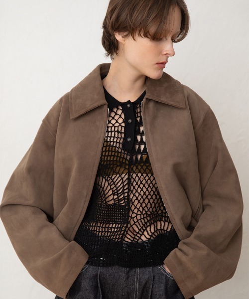 leinwande(ラインヴァンド)の「Landscape Crochet Polo / ランドスケープクロシェポロ(ポロシャツ・レディース・White/ブラック系/オレンジ・ONE SIZE)」の7枚目の写真
