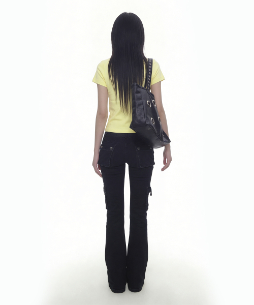 GRAVER（グレーバー）の「[ユニセックス]SIM CROSS スリム半袖Tシャツ_YELLOW（Tシャツ/カットソー・レディース・レモンイエロー・X-SMALL）」の4枚目の写真