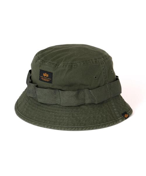 Alpha Industries(アルファインダストリーズ)の「Alpha Industries/アルファインダストリーズ/Washed Out Bucket Hat/ウォッシュド アウト バケットハット(キャップ・メンズ・ブラック/オリーブ系・F)」の1枚目の写真