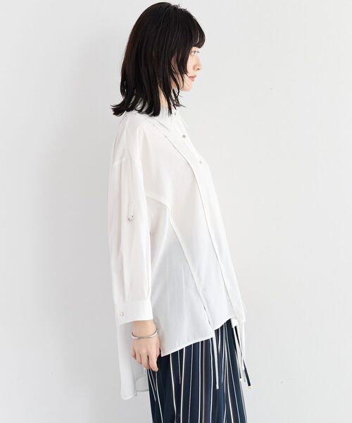 Editt by YECCA VECCA(エディットバイイェッカヴェッカ)の「ストリングデザインシャツ(シャツ/ブラウス・レディース・カーキ/ホワイト/ネイビー・FREE)」の6枚目の写真
