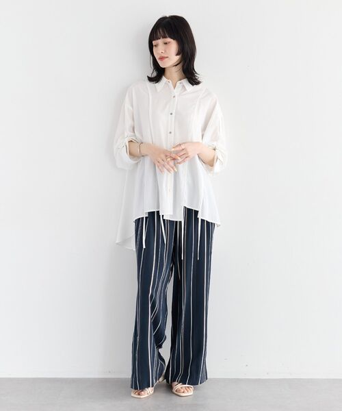 Editt by YECCA VECCA(エディットバイイェッカヴェッカ)の「ストリングデザインシャツ(シャツ/ブラウス・レディース・カーキ/ホワイト/ネイビー・FREE)」の12枚目の写真