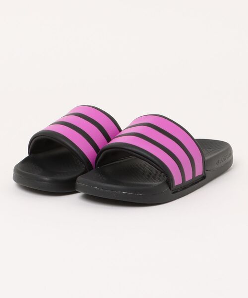 adidas(アディダス)の「adidas アディダス ADILETTE COMFORT 2.0 U【軽量】レディースシャワーサンダル(アディレッタコンフォート2.0U) JP9127 コアブラック/パープルバースト(サンダル・レディース・ブラック系その他・23.5cm/24.5cm)」の1枚目の写真