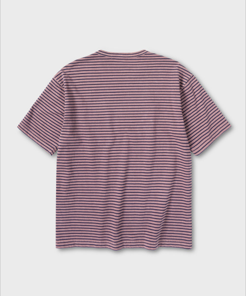 NONBLANK（ノンブランク）の「ウォッシュドポケットストライプTシャツ_PINK（Tシャツ/カットソー・メンズ・ピンク・MEDIUM/LARGE/X-LARGE）」の2枚目の写真