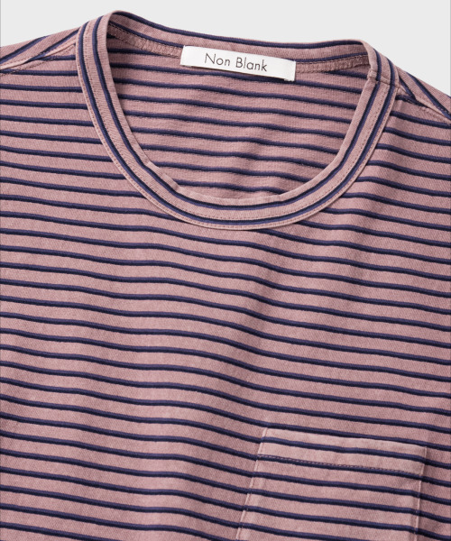 NONBLANK（ノンブランク）の「ウォッシュドポケットストライプTシャツ_PINK（Tシャツ/カットソー・メンズ・ピンク・MEDIUM/LARGE/X-LARGE）」の3枚目の写真